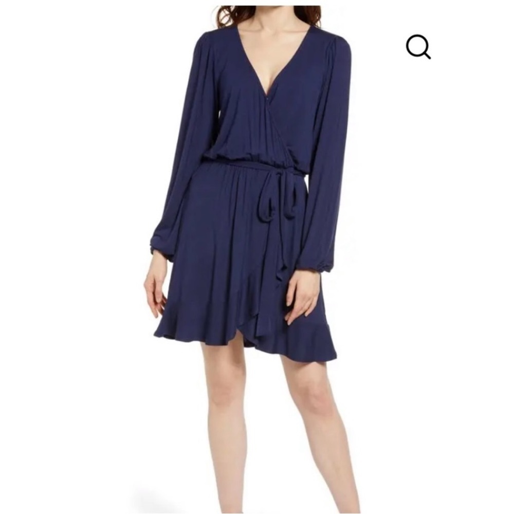 Nordstrom BP Navy Long Sleeve Wrap Minidress.
Size XSmall.